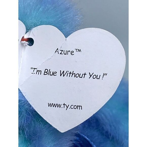 AZURE Blue Bear Ty Attic Treasures Jointed Stuffed Collectible Tags - Picture 4 of 9
